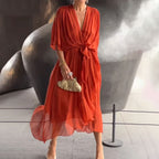 R&B | Elegantes Flow V-Ausschnitt Kleid