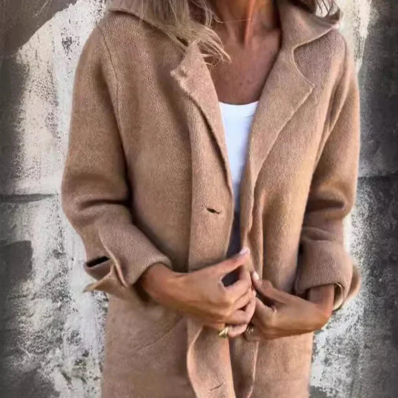 R&B | Bequeme Mittellange Jacke mit Hochgeschlagenen Ärmel