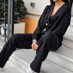 R&B | Zweiteilig: Strickjacke mit Knopfleiste und passender Hose