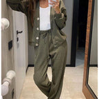 R&B | Zweiteilig: Strickjacke mit Knopfleiste und passender Hose