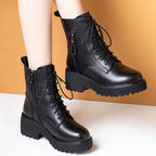 R&B | Cozy Chic Damen Chunky Heel Pelzgefütterte Winterstiefel