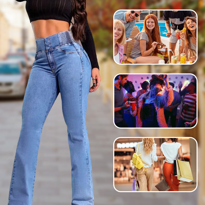 Damen Zeitlose Denim-Schlaghose