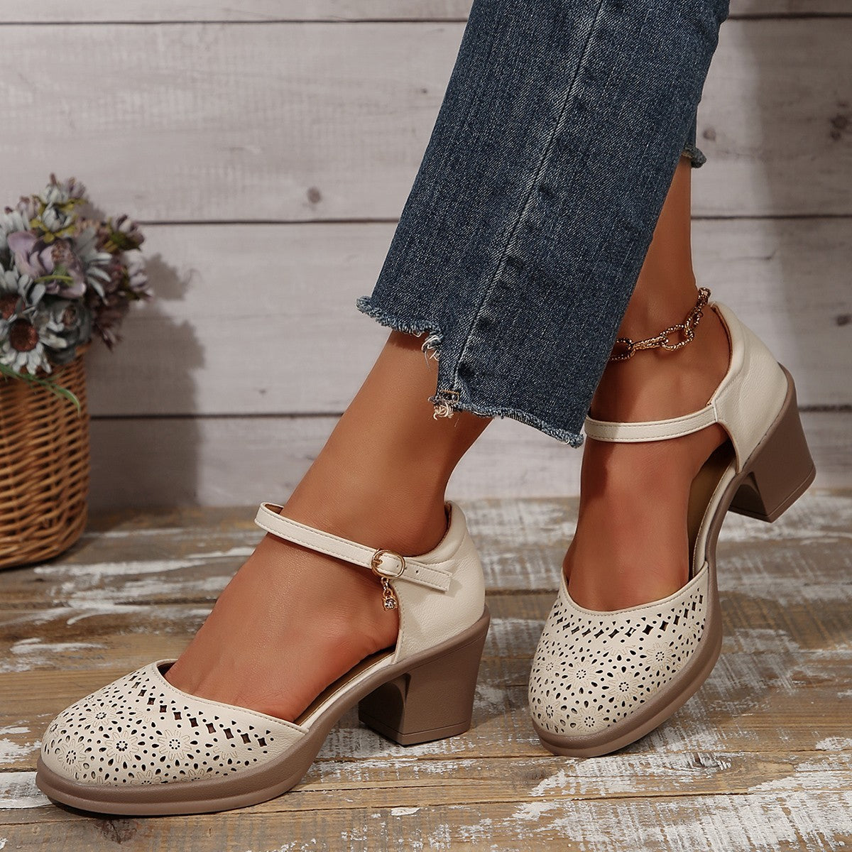 Stilvolle Retro-Sandalen aus Mesh für Frauen R&B R&B