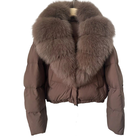 R&B | Kurze Jacke mit Kunstfellkragen