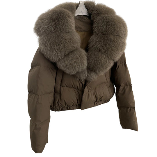 R&B | Kurze Jacke mit Kunstfellkragen