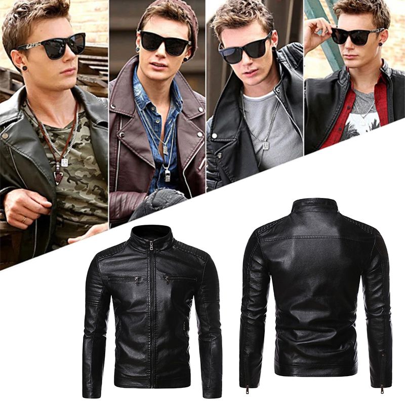 R&B | Moderne Lederjacke mit Reißverschluss