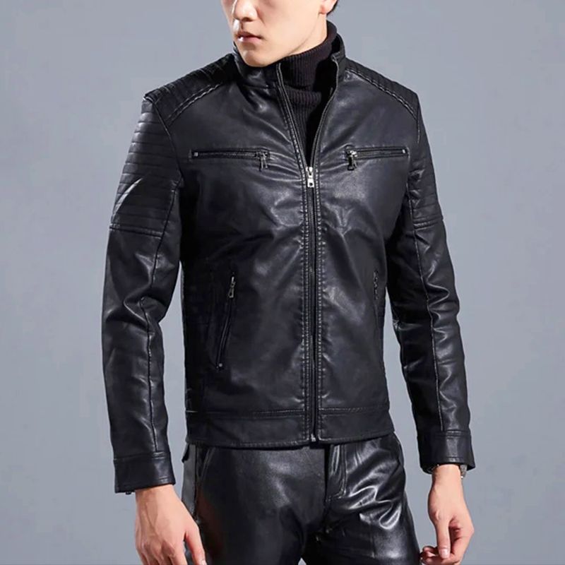 R&B | Moderne Lederjacke mit Reißverschluss