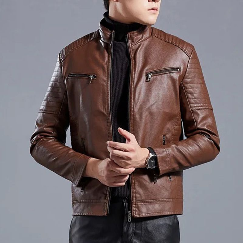 R&B | Moderne Lederjacke mit Reißverschluss