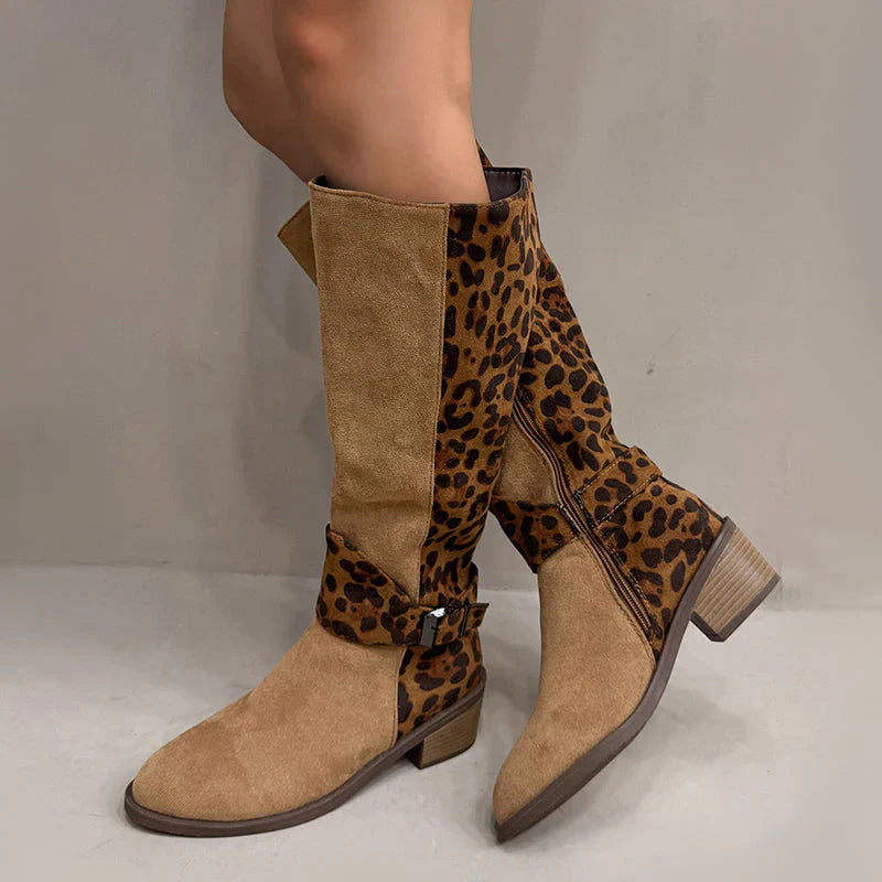 Trendige Damenstiefel mit Leopardenmuster R&B R&B