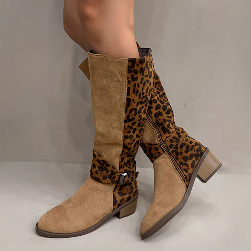 Trendige Damenstiefel mit Leopardenmuster R&B R&B