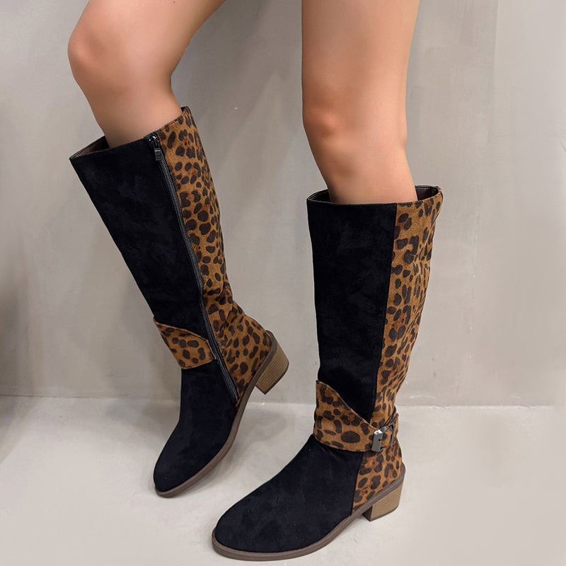 Trendige Damenstiefel mit Leopardenmuster R&B R&B