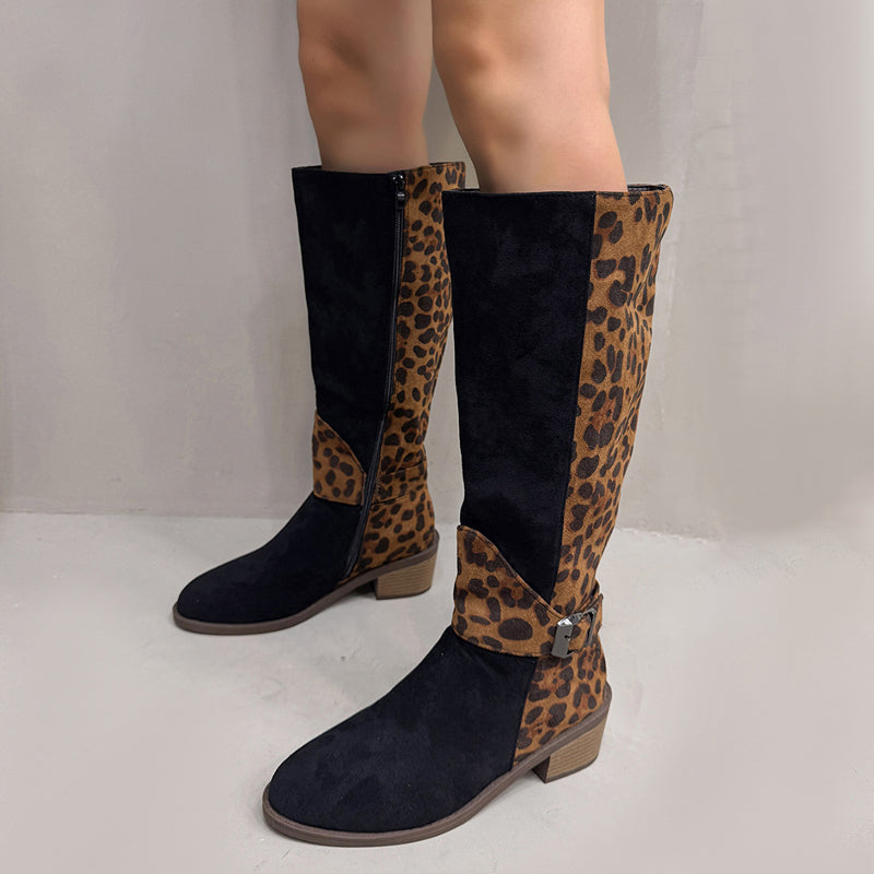 Trendige Damenstiefel mit Leopardenmuster R&B R&B