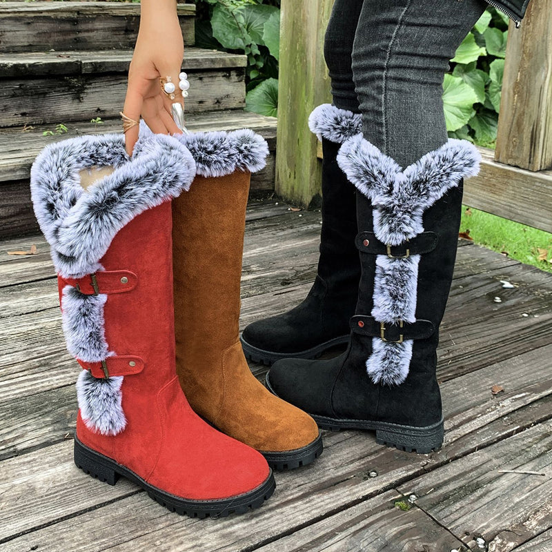 Gefütterte Mid-Calf Schneestiefel mit Kunstfell R&B R&B