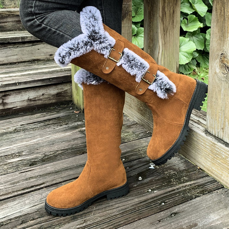 Gefütterte Mid-Calf Schneestiefel mit Kunstfell R&B R&B