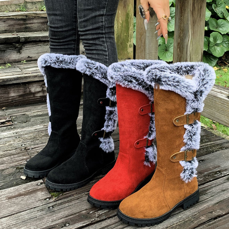 Gefütterte Mid-Calf Schneestiefel mit Kunstfell R&B R&B