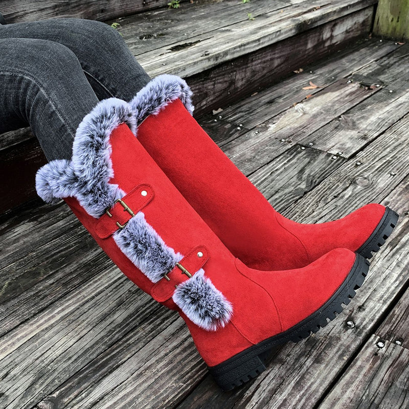 Gefütterte Mid-Calf Schneestiefel mit Kunstfell R&B R&B