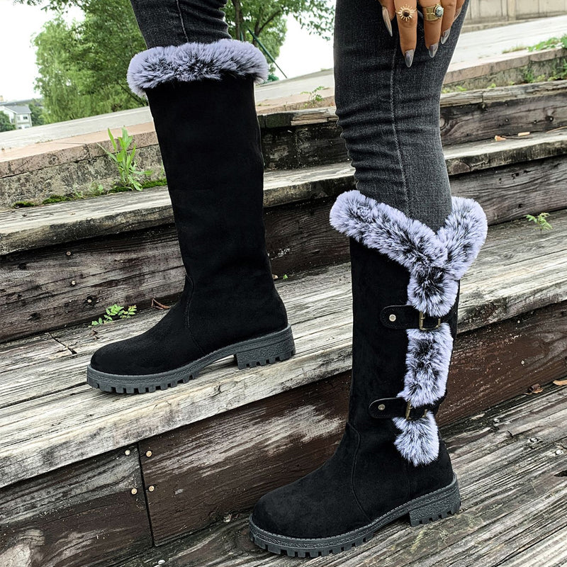 Gefütterte Mid-Calf Schneestiefel mit Kunstfell R&B R&B