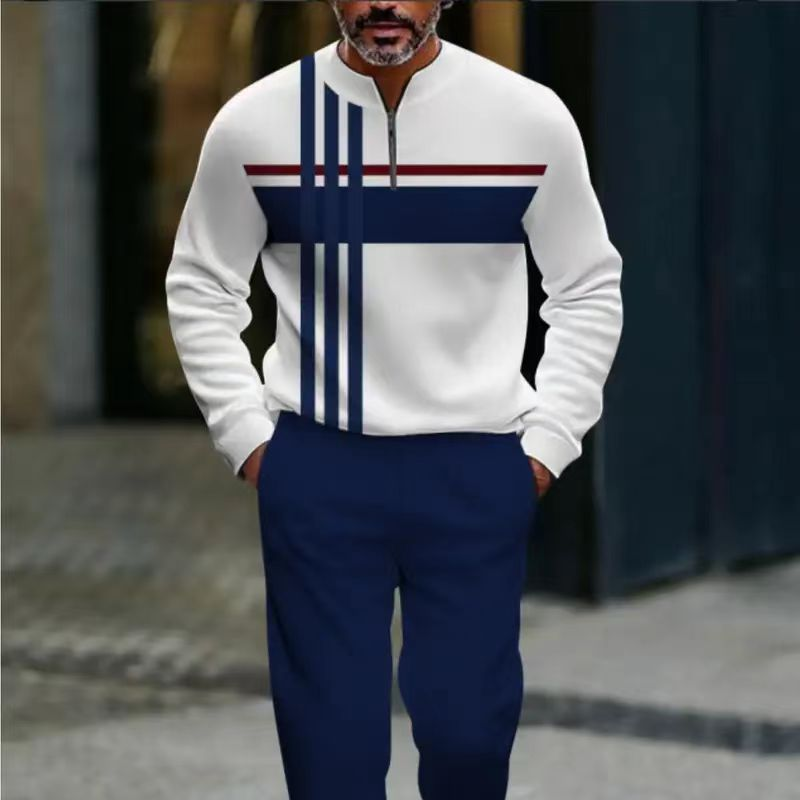 Herren Set Pullover mit grafischem Druck und Hose
