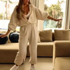 Damen Gemütlicher Kapuzen-Jumpsuit