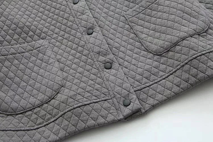 R&B | Frühling Übergröße Karierte Strickjacke