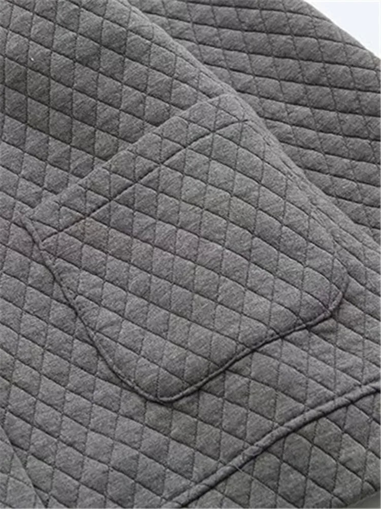 R&B | Frühling Übergröße Karierte Strickjacke