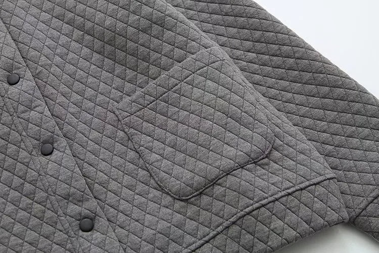 R&B | Frühling Übergröße Karierte Strickjacke
