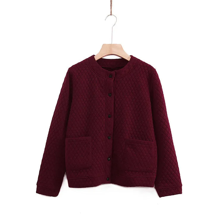 R&B | Frühling Übergröße Karierte Strickjacke