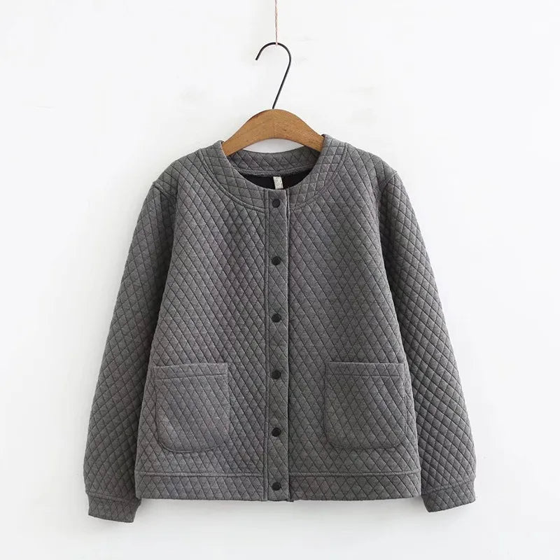 R&B | Frühling Übergröße Karierte Strickjacke