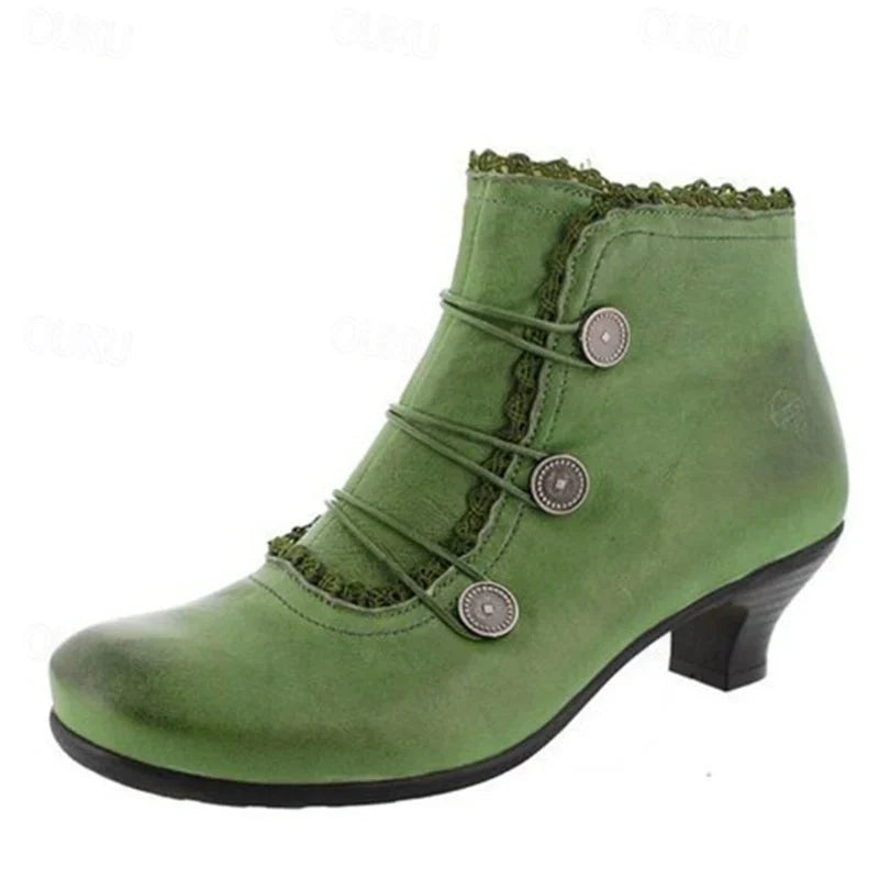 R&B | Damen Viktorianische Schnür-Stiefeletten mit Spitzenbesatz