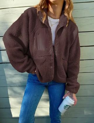 R&B | Winter Fleecejacke mit Knopfverschluss