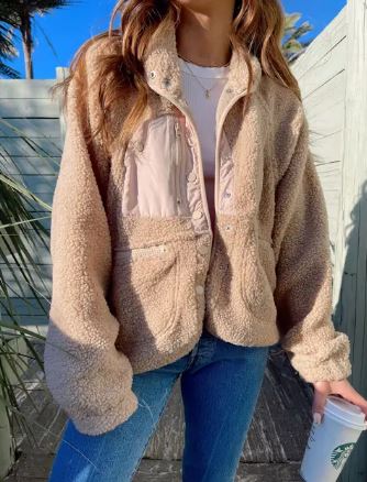 R&B | Winter Fleecejacke mit Knopfverschluss