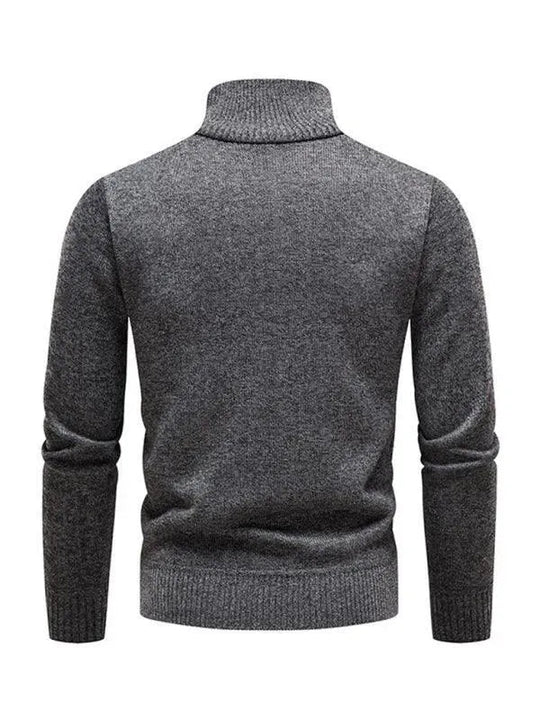 R&B | Patchwork Reißverschluss Männer Rollkragenpullover