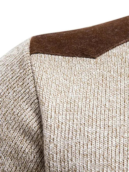 R&B | Patchwork Reißverschluss Männer Rollkragenpullover