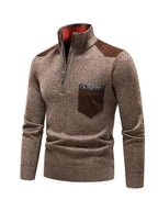 R&B | Patchwork Reißverschluss Männer Rollkragenpullover