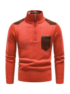 R&B | Patchwork Reißverschluss Männer Rollkragenpullover