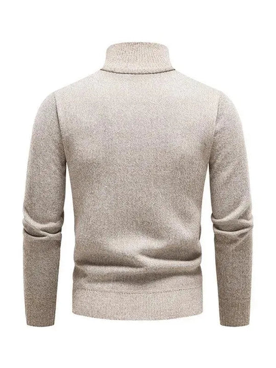 R&B | Patchwork Reißverschluss Männer Rollkragenpullover
