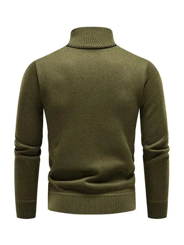 R&B | Patchwork Reißverschluss Männer Rollkragenpullover