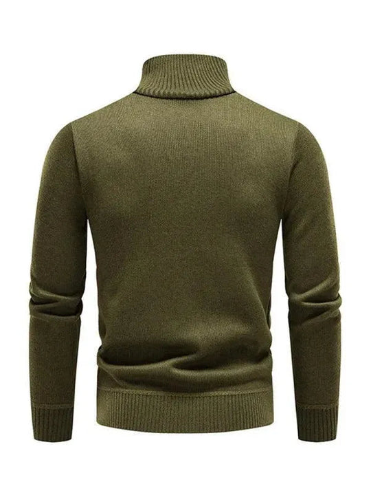 R&B | Patchwork Reißverschluss Männer Rollkragenpullover