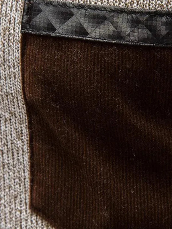R&B | Patchwork Reißverschluss Männer Rollkragenpullover