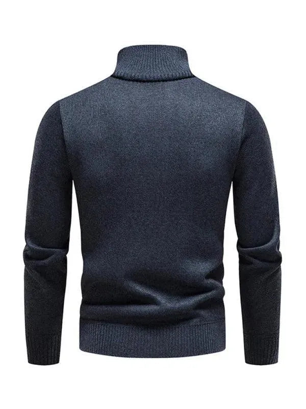 R&B | Patchwork Reißverschluss Männer Rollkragenpullover