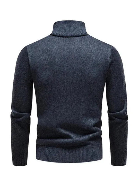 R&B | Patchwork Reißverschluss Männer Rollkragenpullover