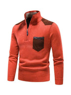 R&B | Patchwork Reißverschluss Männer Rollkragenpullover