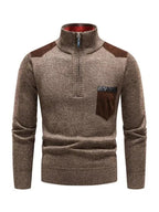R&B | Patchwork Reißverschluss Männer Rollkragenpullover