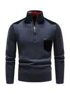 R&B | Patchwork Reißverschluss Männer Rollkragenpullover