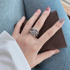 R&B | Silber Verstellbarer Ring In Lagen