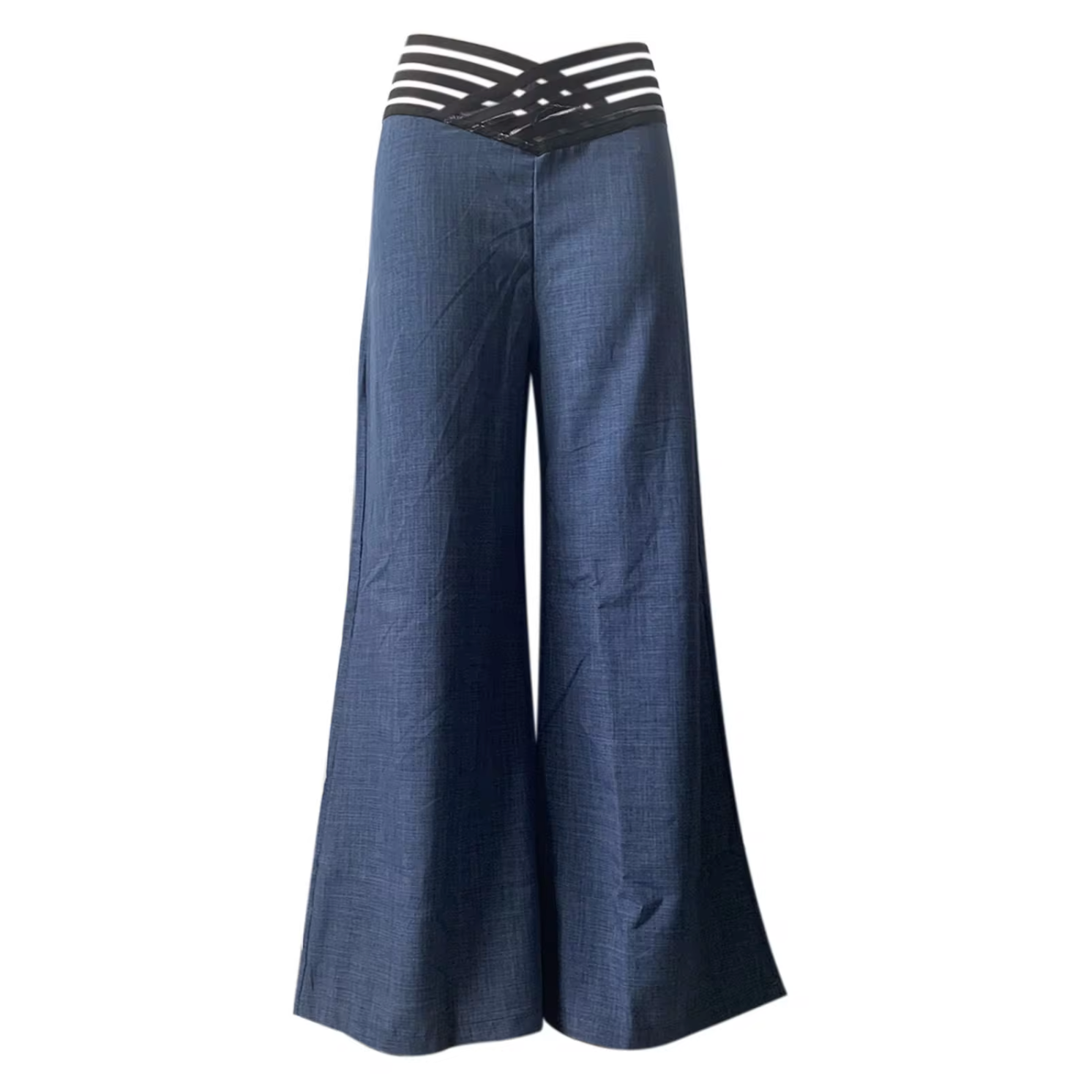 R&B | Hochtaillierte Flachbund-Hose mit Überkreuzten Beinen