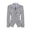 R&B | Gestreifter Blazer Damen - Lässig - Gestreift-Pinstripe