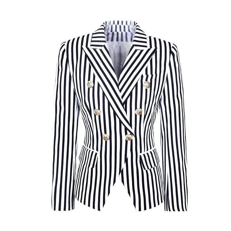 R&B | Gestreifter Blazer Damen - Lässig - Gestreift-Pinstripe