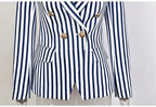 R&B | Gestreifter Blazer Damen - Lässig - Gestreift-Pinstripe