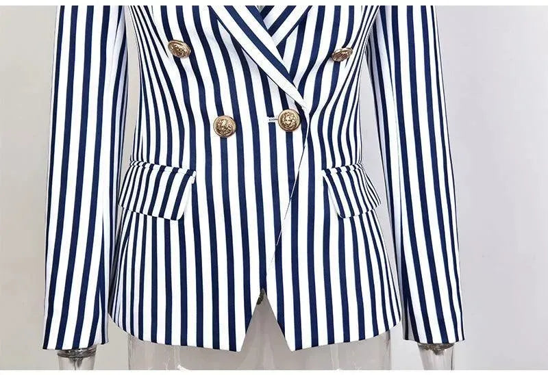 R&B | Gestreifter Blazer Damen - Lässig - Gestreift-Pinstripe